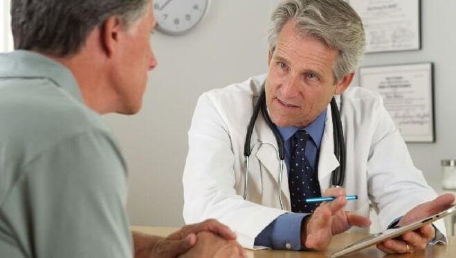 The patient at the reception of the doctor